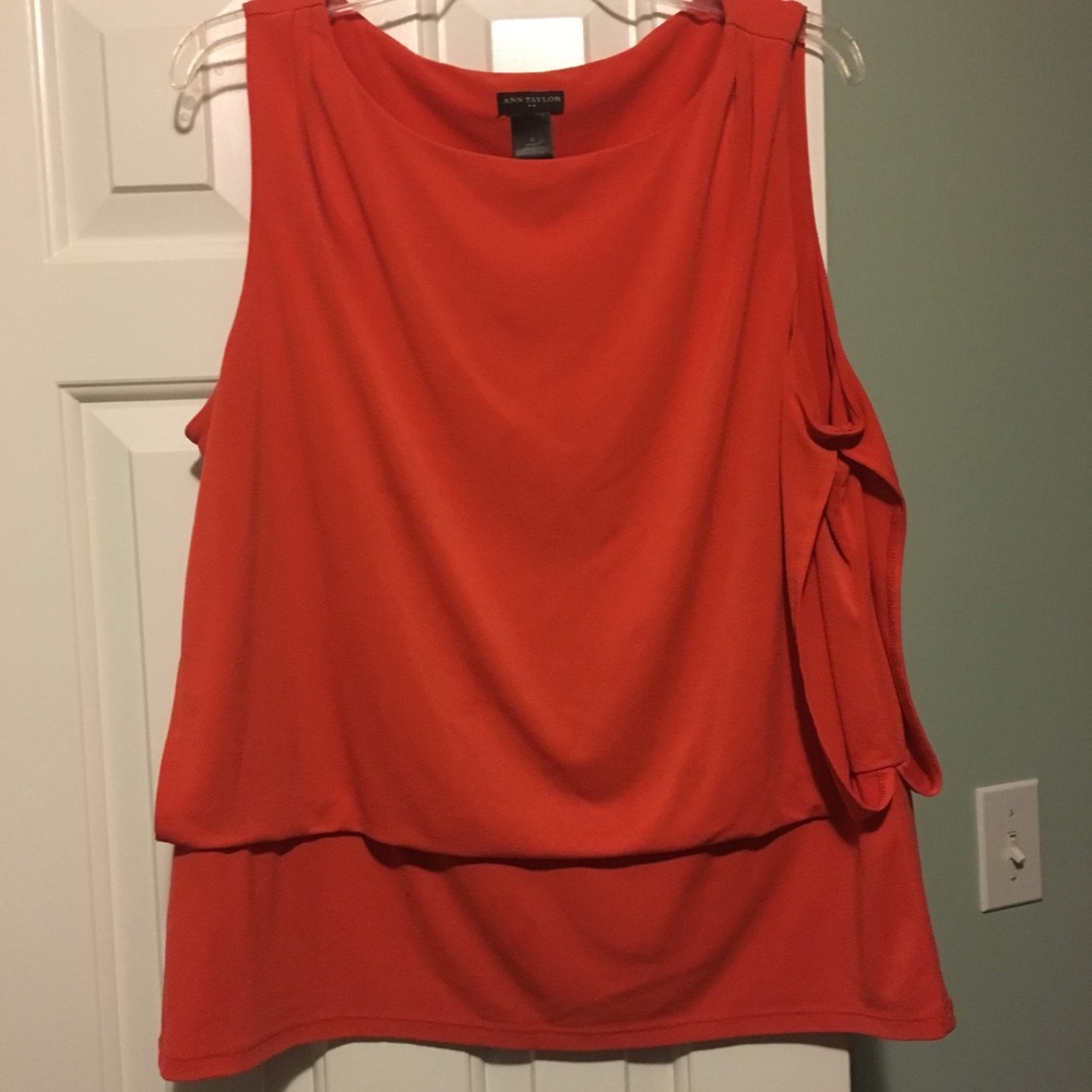 Ann Taylor Tomato Red/Orange Sleeveless Top XL